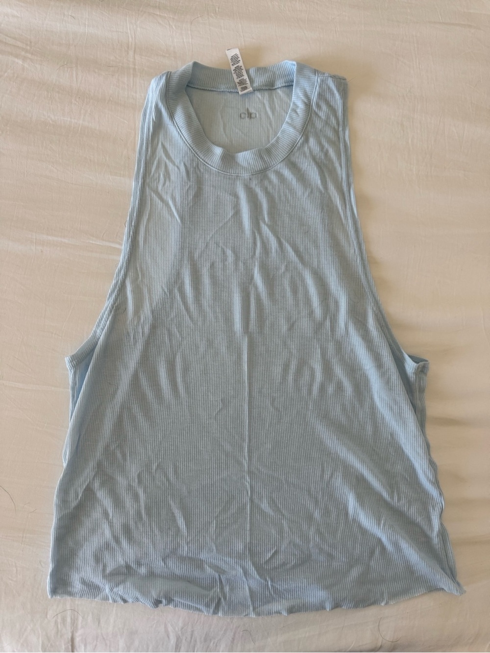 ALO Yoga Pale Blue Ribbed Tank